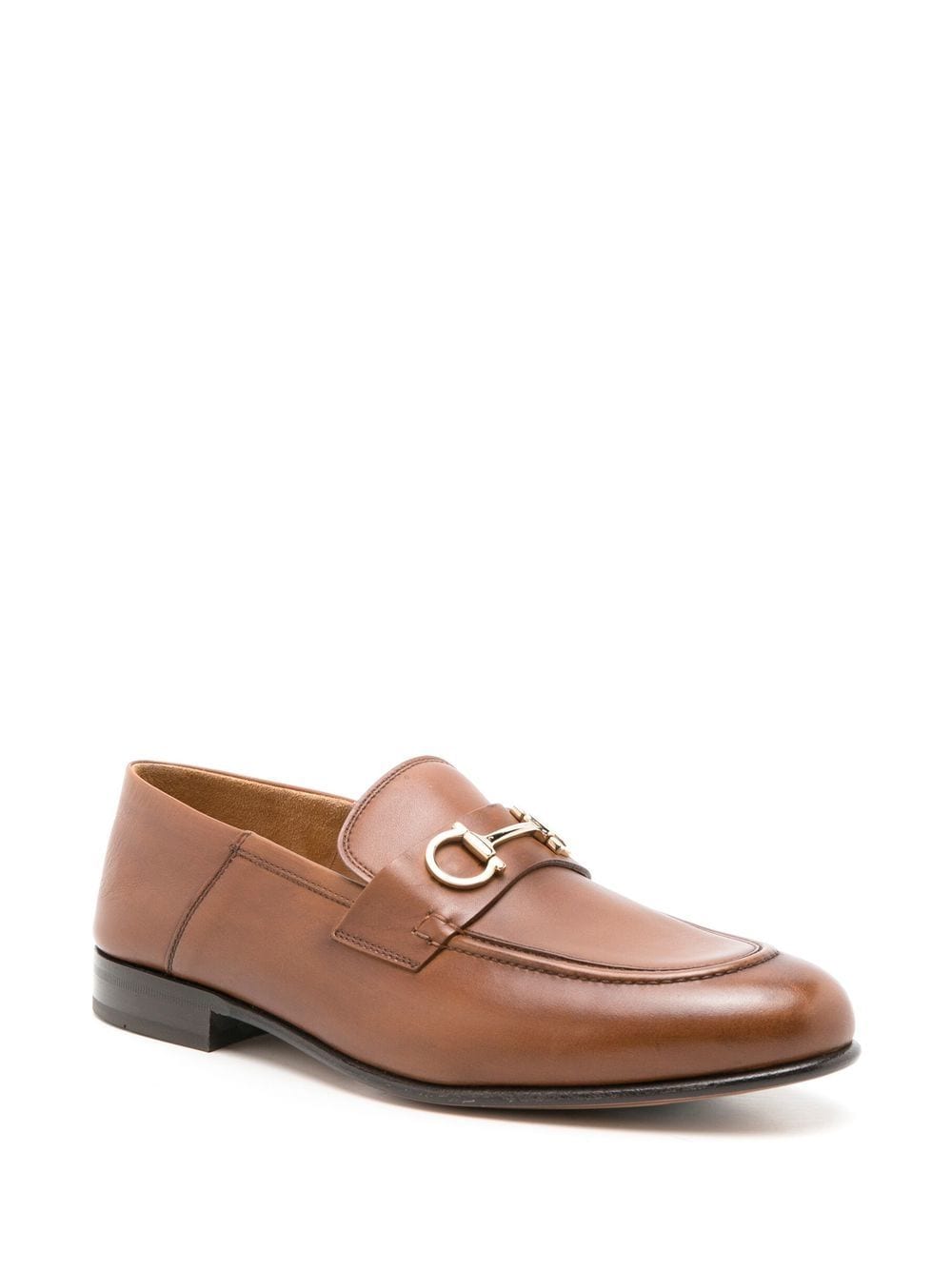 Shop Ferragamo Gancini Collapsible-heel Loafers In Brown