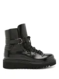 Ferragamo Trekking leather ankle boots - Black