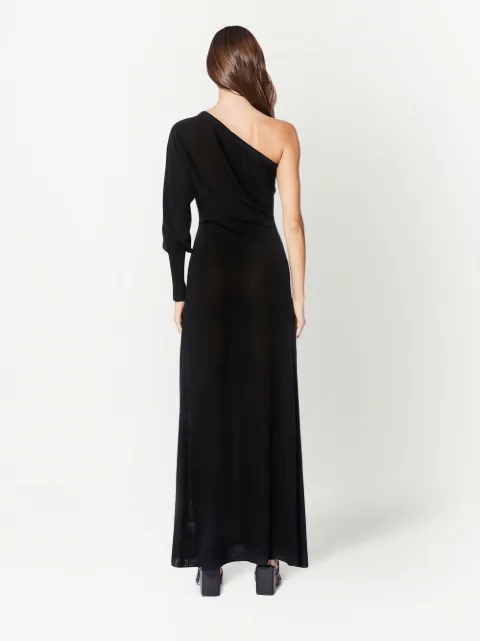 RTA one-shoulder long silk dress WH22S128D1217BLACK - 3