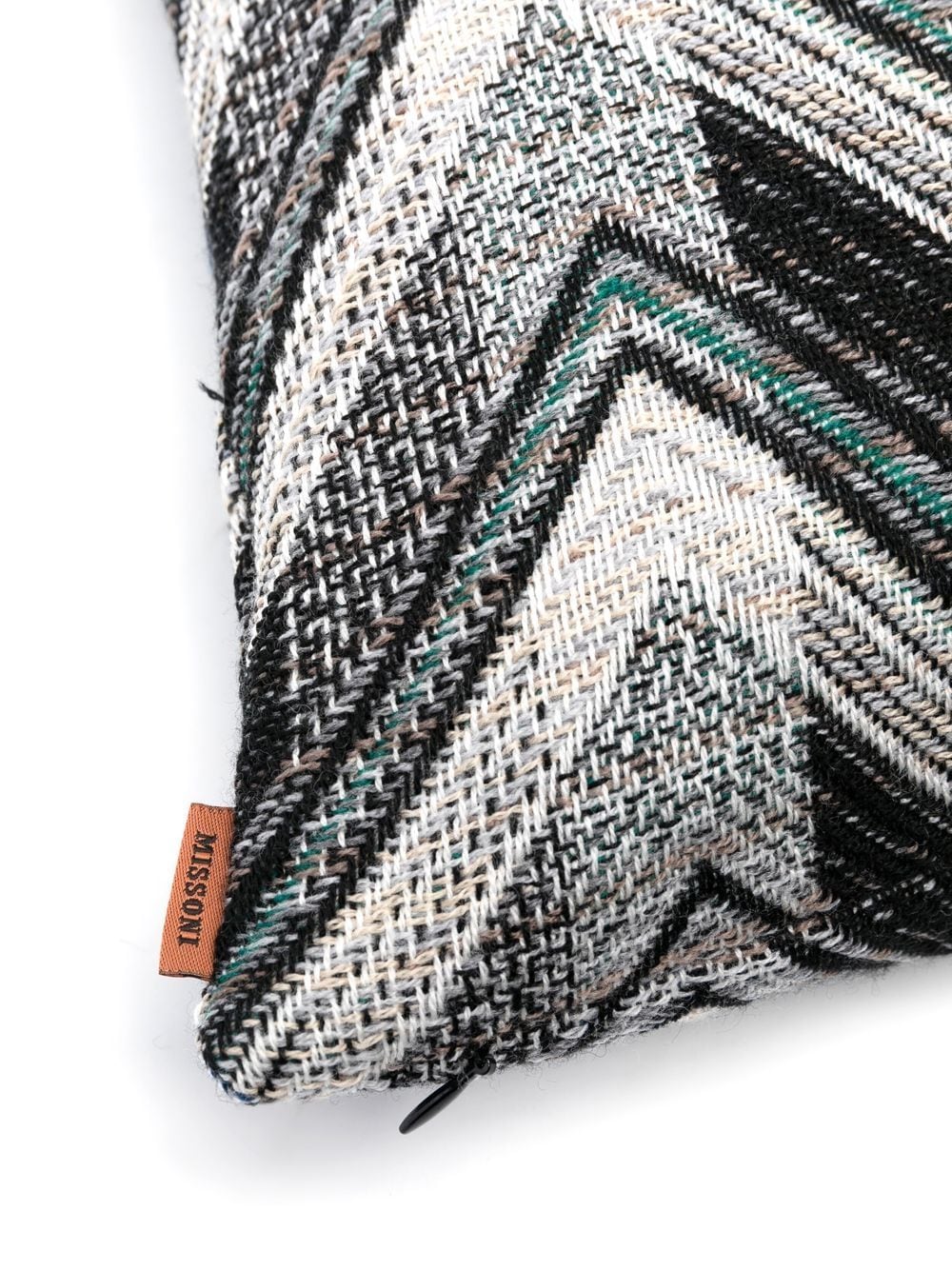 Shop Missoni Striped Logo-patch Cushion In Grey