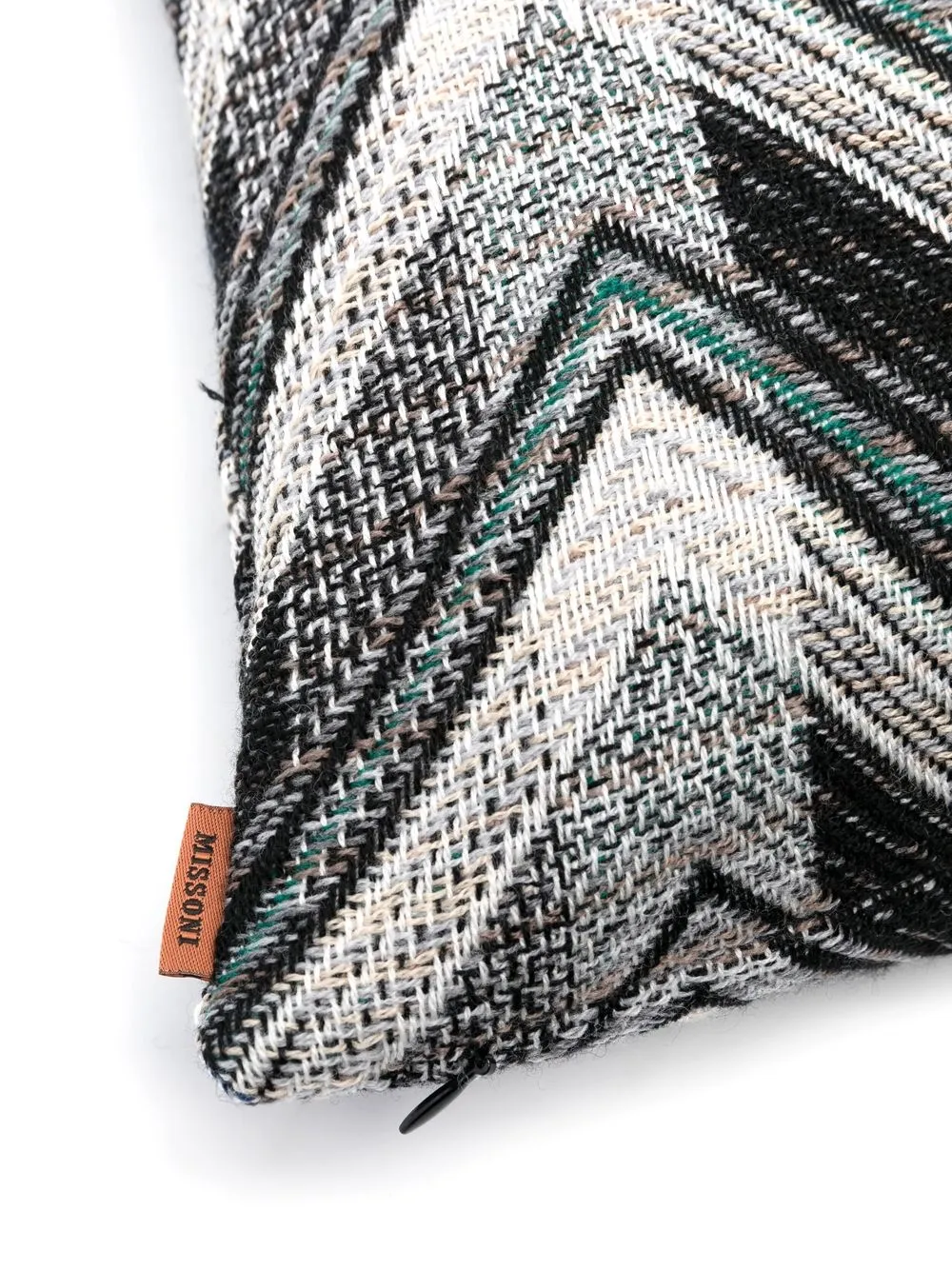 Missoni Striped Logo-patch Cushion In Grey