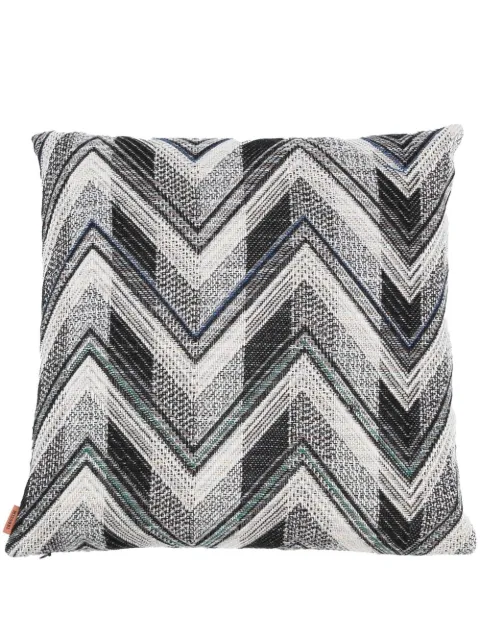 Missoni Home striped logo-patch cushion