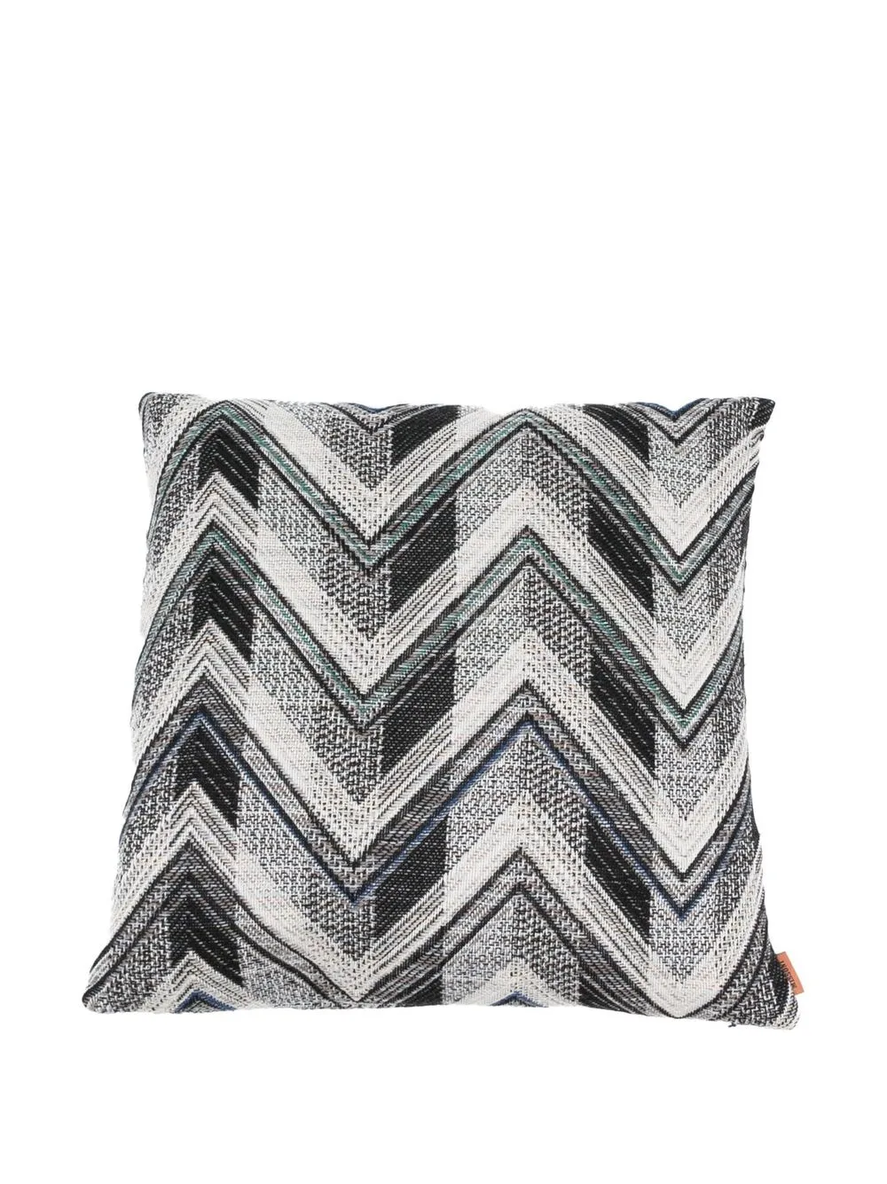 Shop Missoni Striped Logo-patch Cushion In Grey