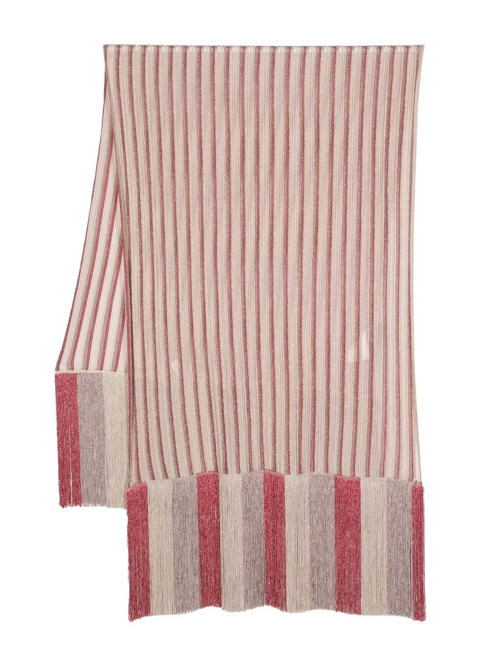 

Missoni metallic-stripe knitted scarf - Neutrals