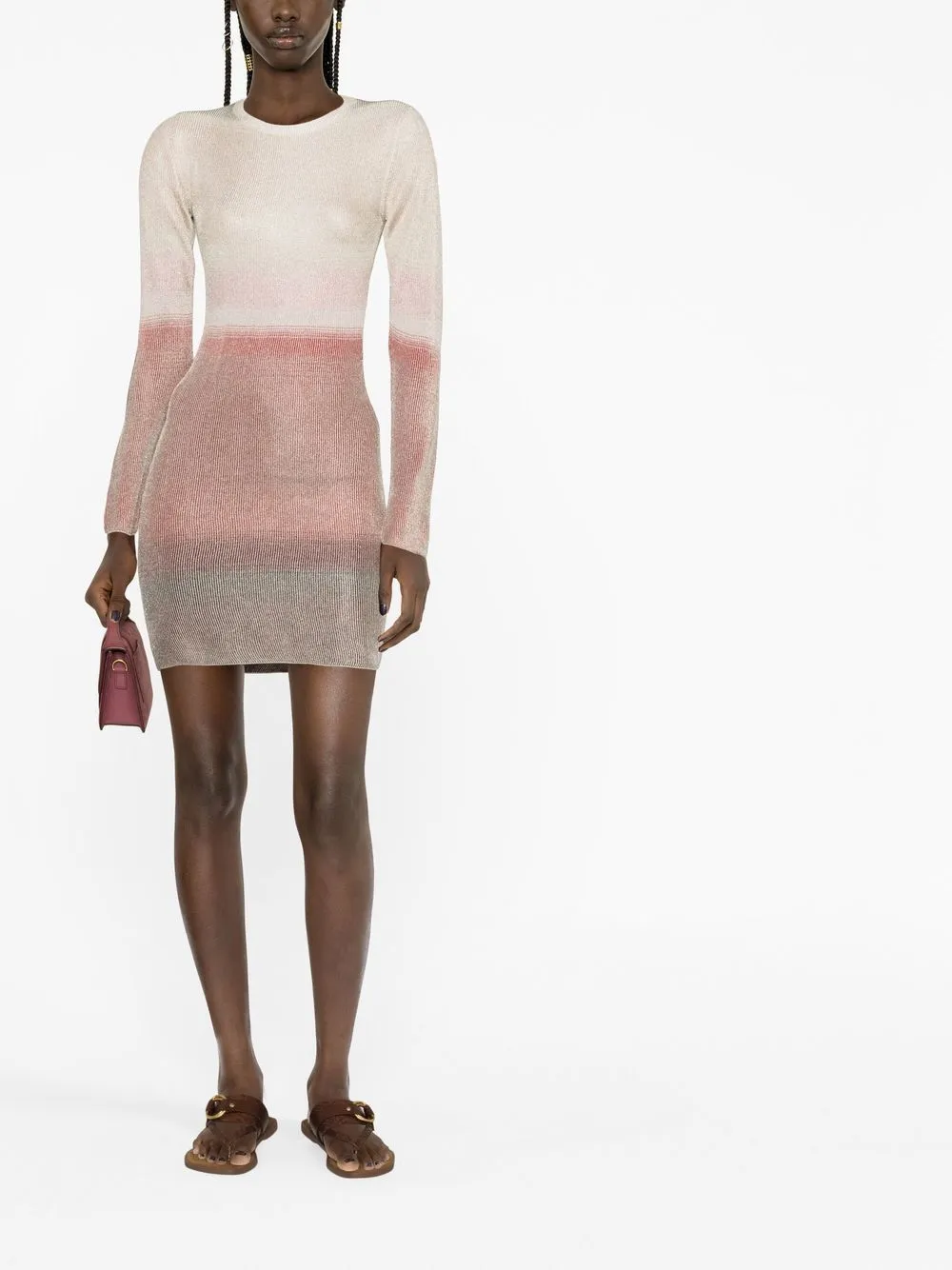 Missoni Ribgebreide mini-jurk - Goud