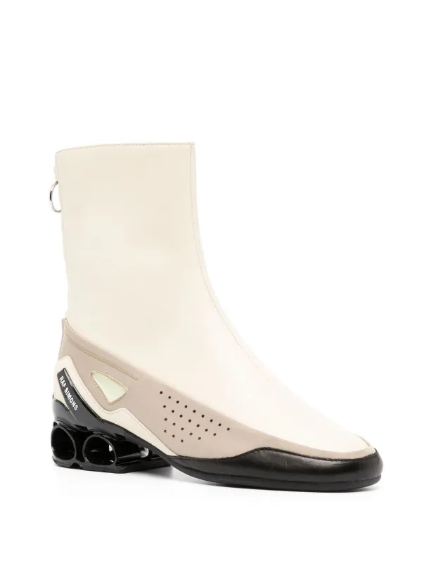 Raf Simons カラーブロック アンクルブーツ | ホワイト