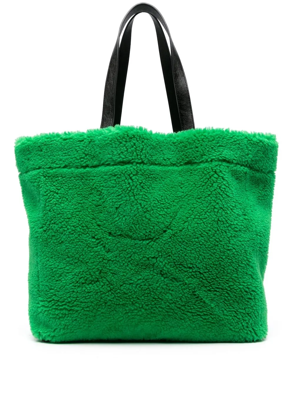 Stand Studio Faux-shearling Design Tote Bag In Green