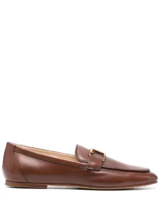 Tod's Tロゴ レザーローファー | ブラウン | FARFETCH JP
