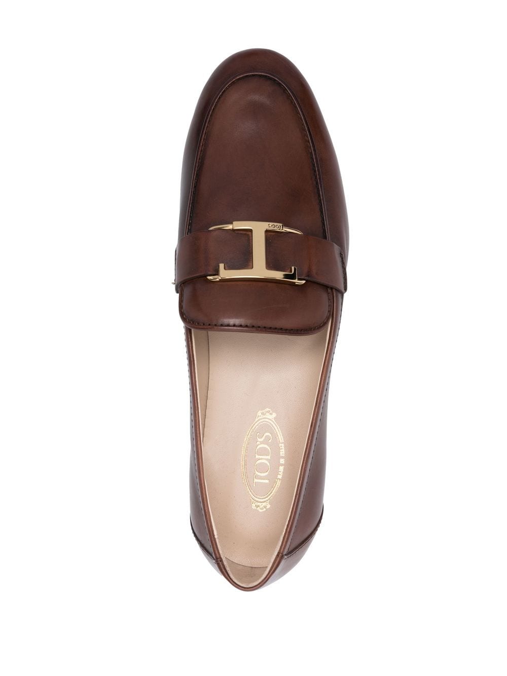 TOD'S T-LOGO LEATHER LOAFERS 