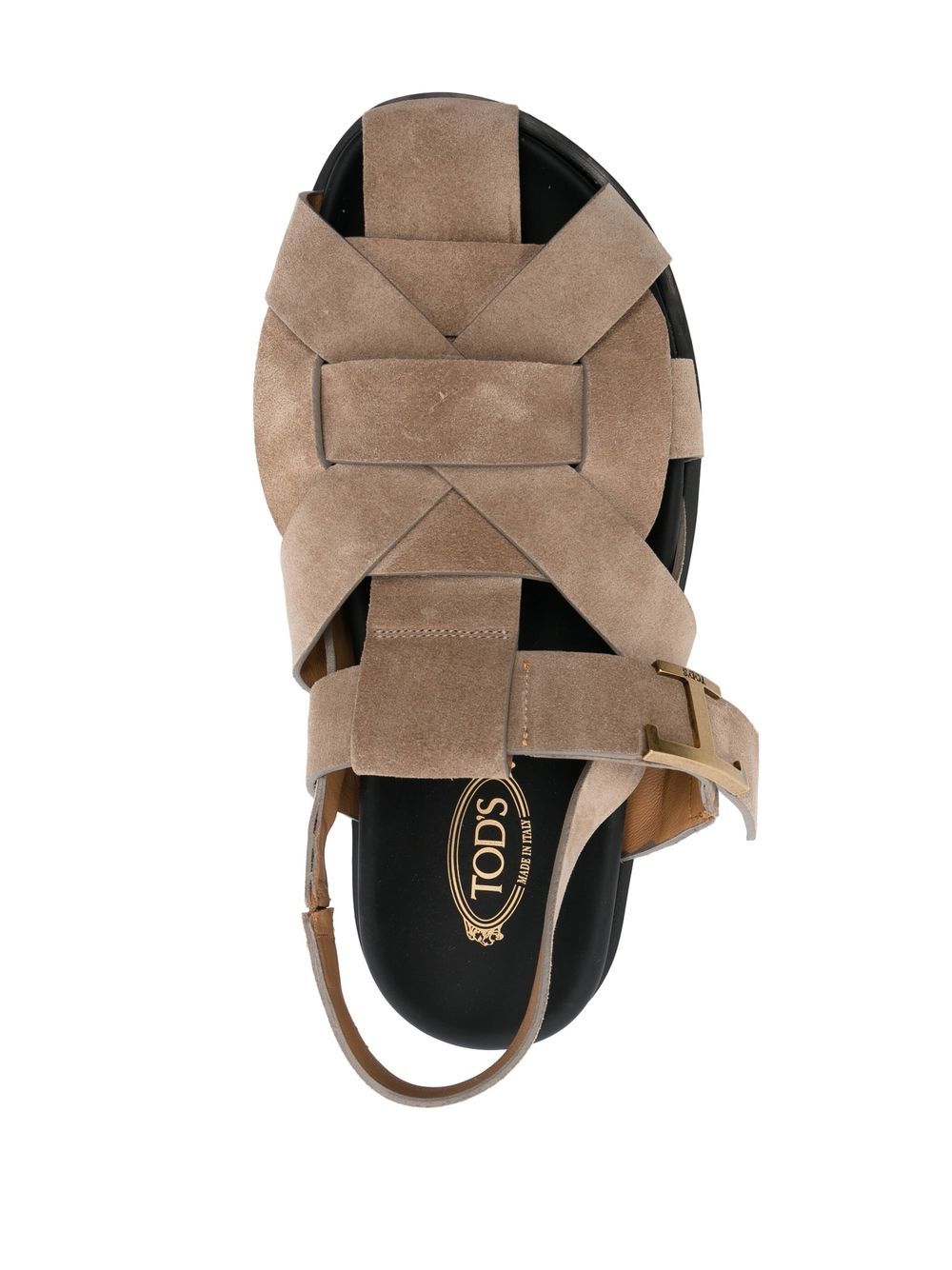 Shop Tod's Caged Suede Sandals In Brown