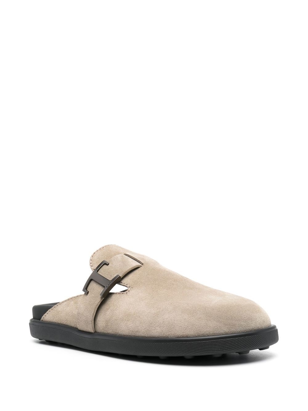 Shop Tod's T Timeless Suede Slides In Neutrals