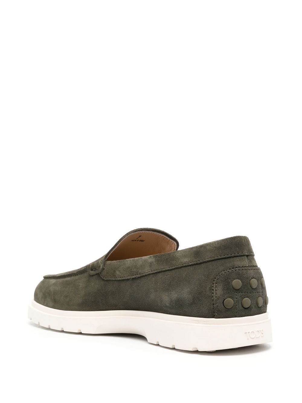 Shop Tod's Suede Slip-on Loafers In Green