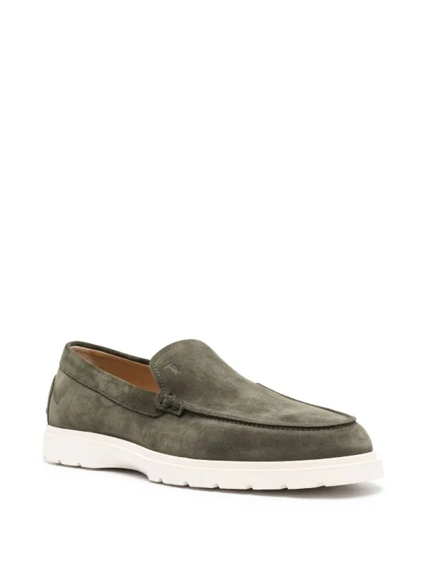 Tod\'s Gray Suede Calf Leather Slip-On Loafers Driving Shoes Rubber Sole Men’s 8 TODS Women main image 4