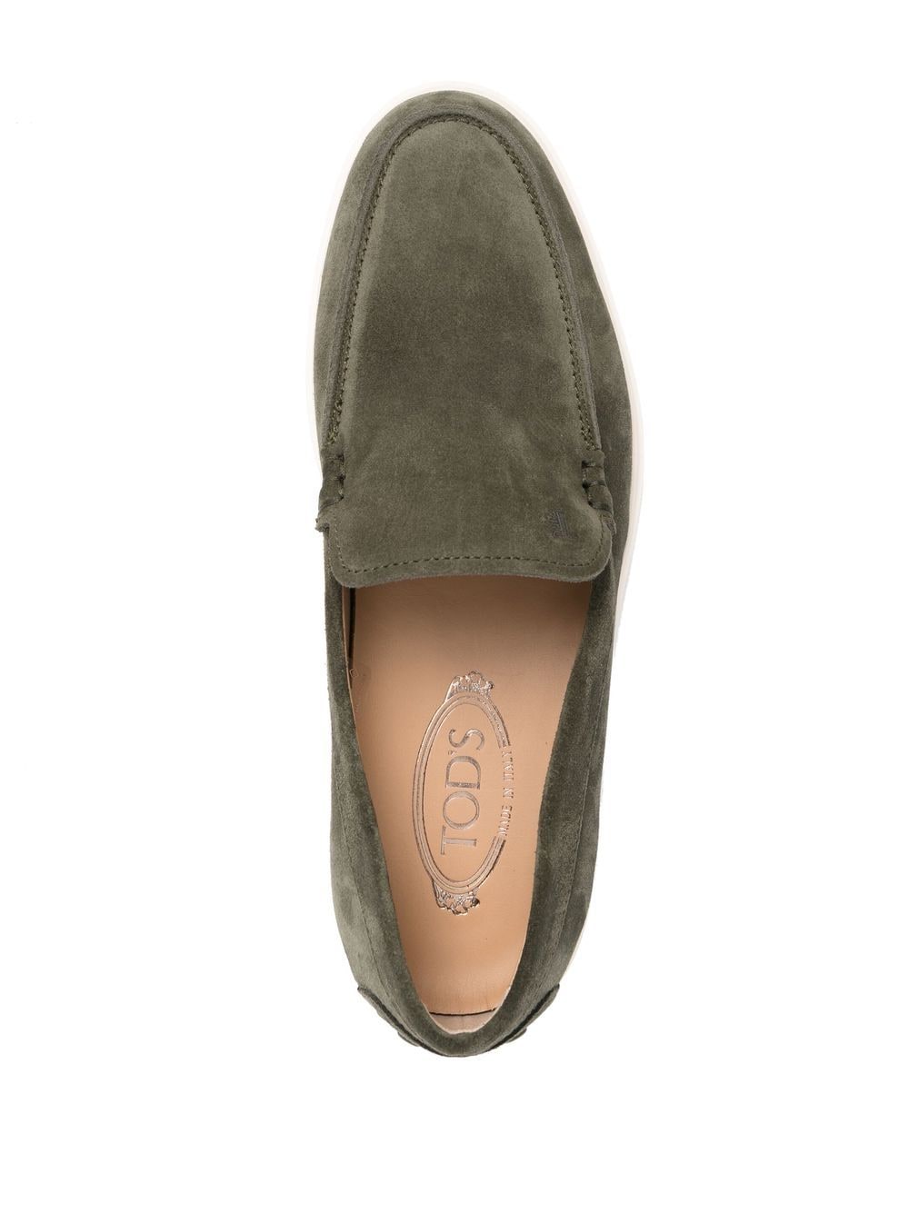 Shop Tod's Suede Slip-on Loafers In Green