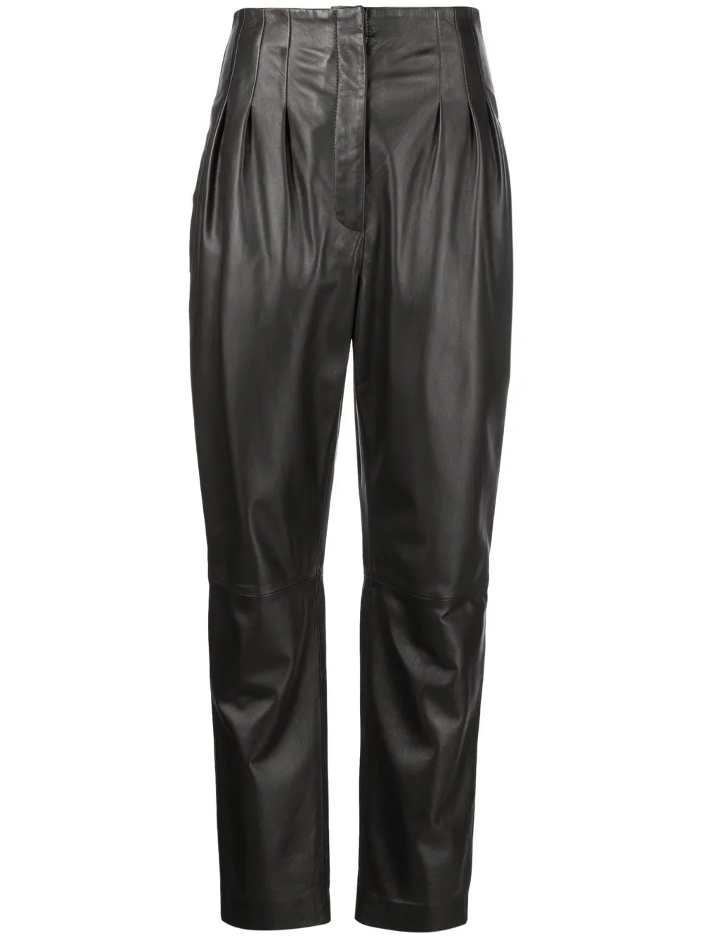 

Alberta Ferretti high-waisted polished-finish trousers - Black