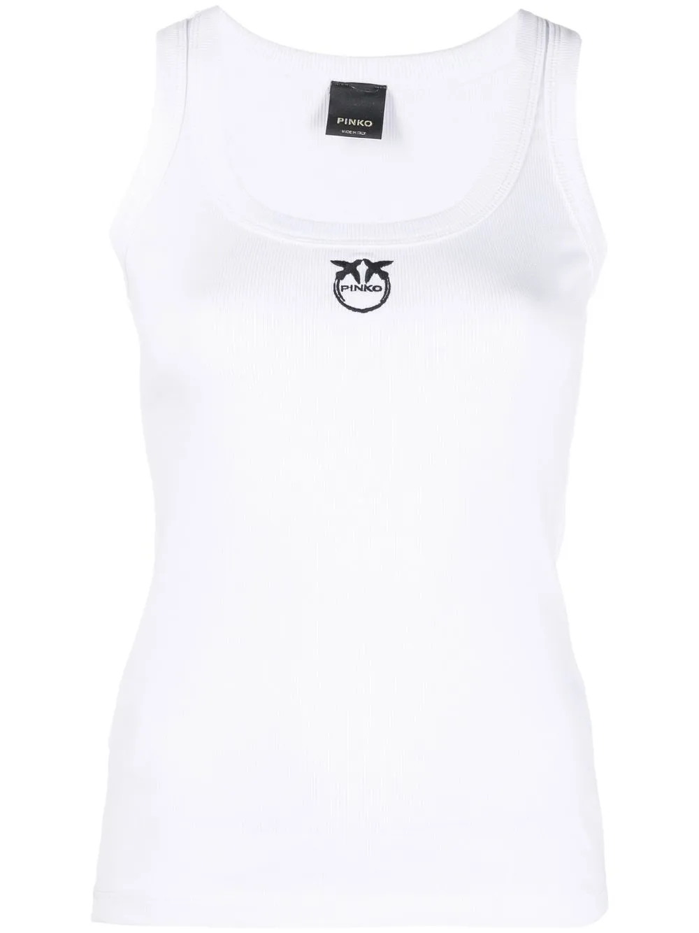 

PINKO logo-print cotton vest - White