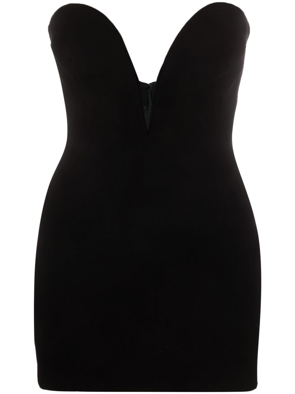 Mônot plunging-neck strapless minidress - Black