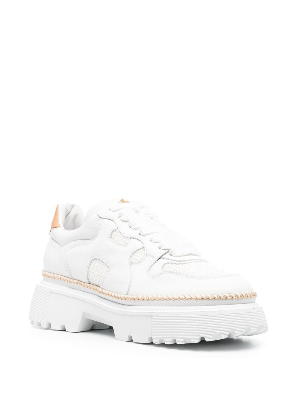 Shop Hogan Lace-up Chunky Brogues In White