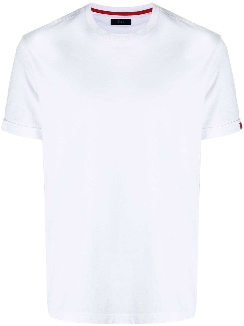 Fay T-shirt Mit Logo-patch In Bianco