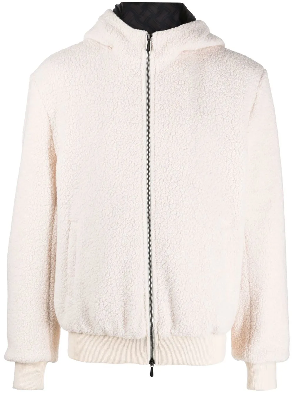 

Drumohr shearling zip-up hoodie - Neutrals