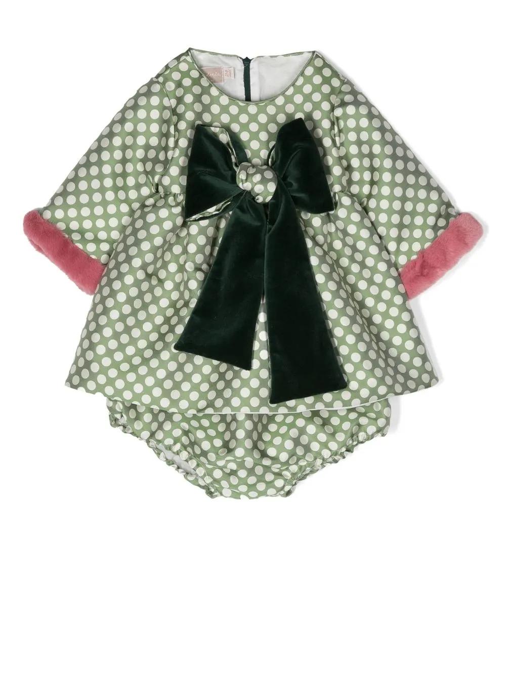 

La Stupenderia spot-print bow-detail dress - Green
