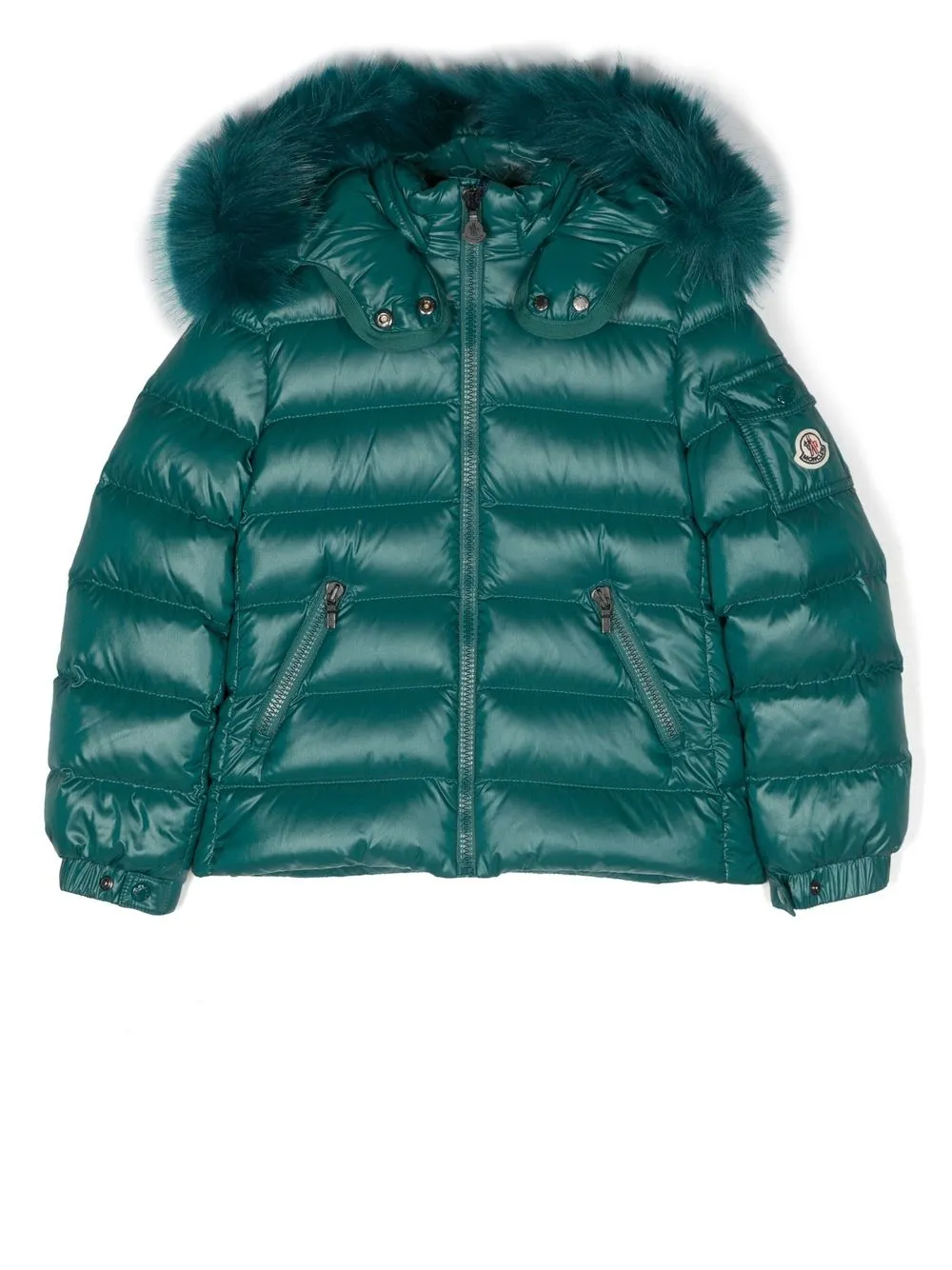 

Moncler Enfant faux-fur trim hooded padded jacket - Green