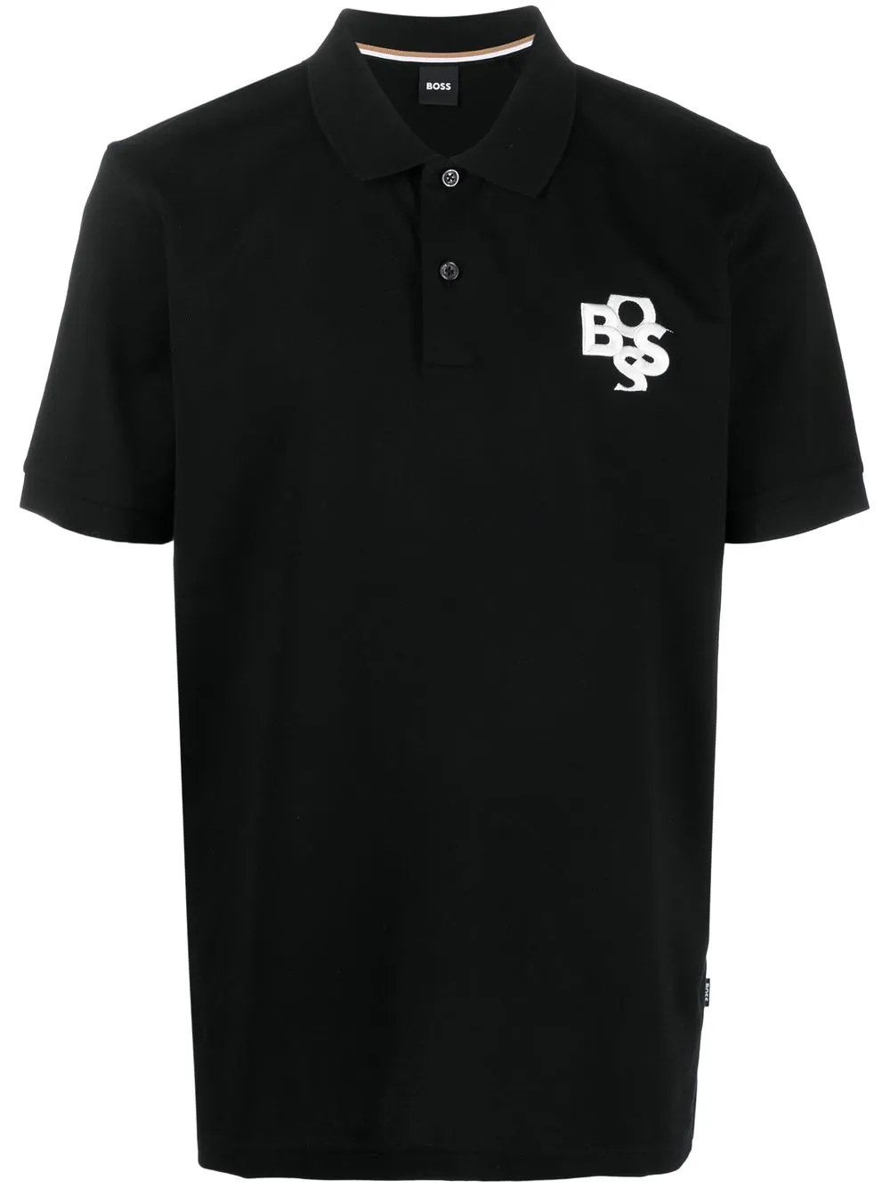 

BOSS embroidered-logo short-sleeve polo shirt - Black