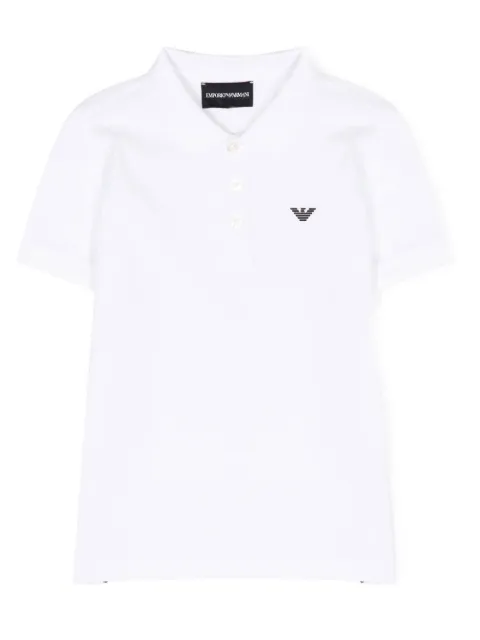 Emporio Armani Kids logo-embossed cotton polo shirt 