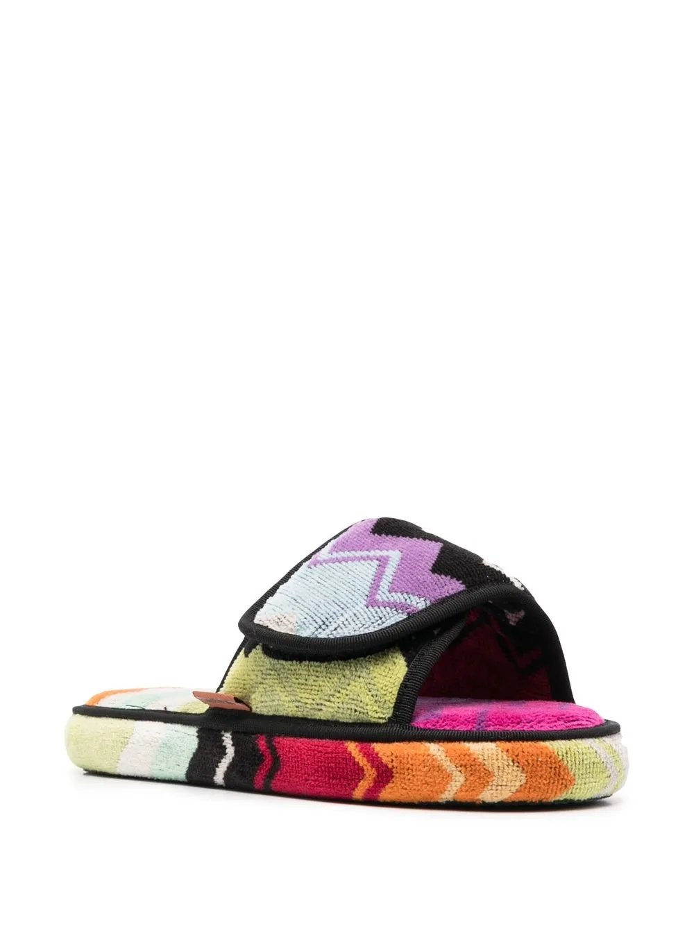 Shop Missoni Striped Touch-strap Slippers In Pink