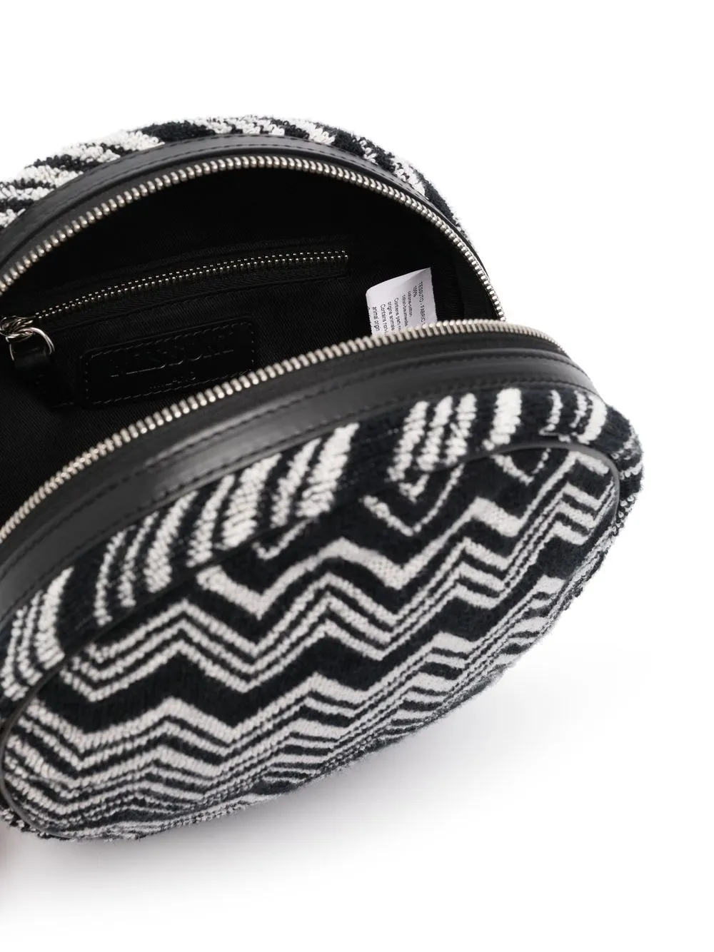 Shop Missoni Striped Zip-up Wash Bag In Black