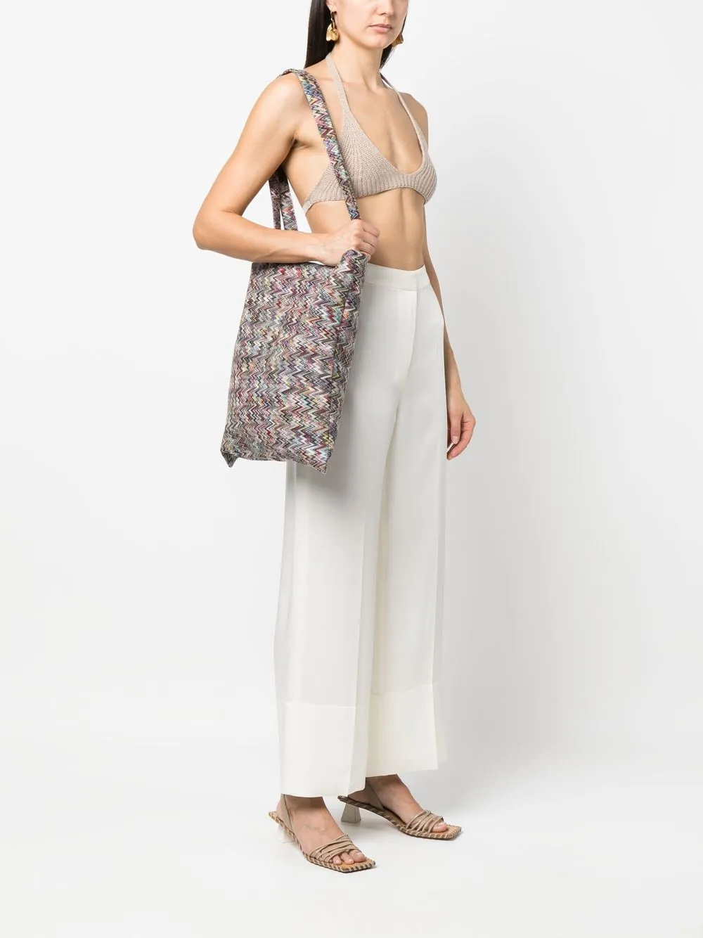 Missoni Geweven shopper - Groen