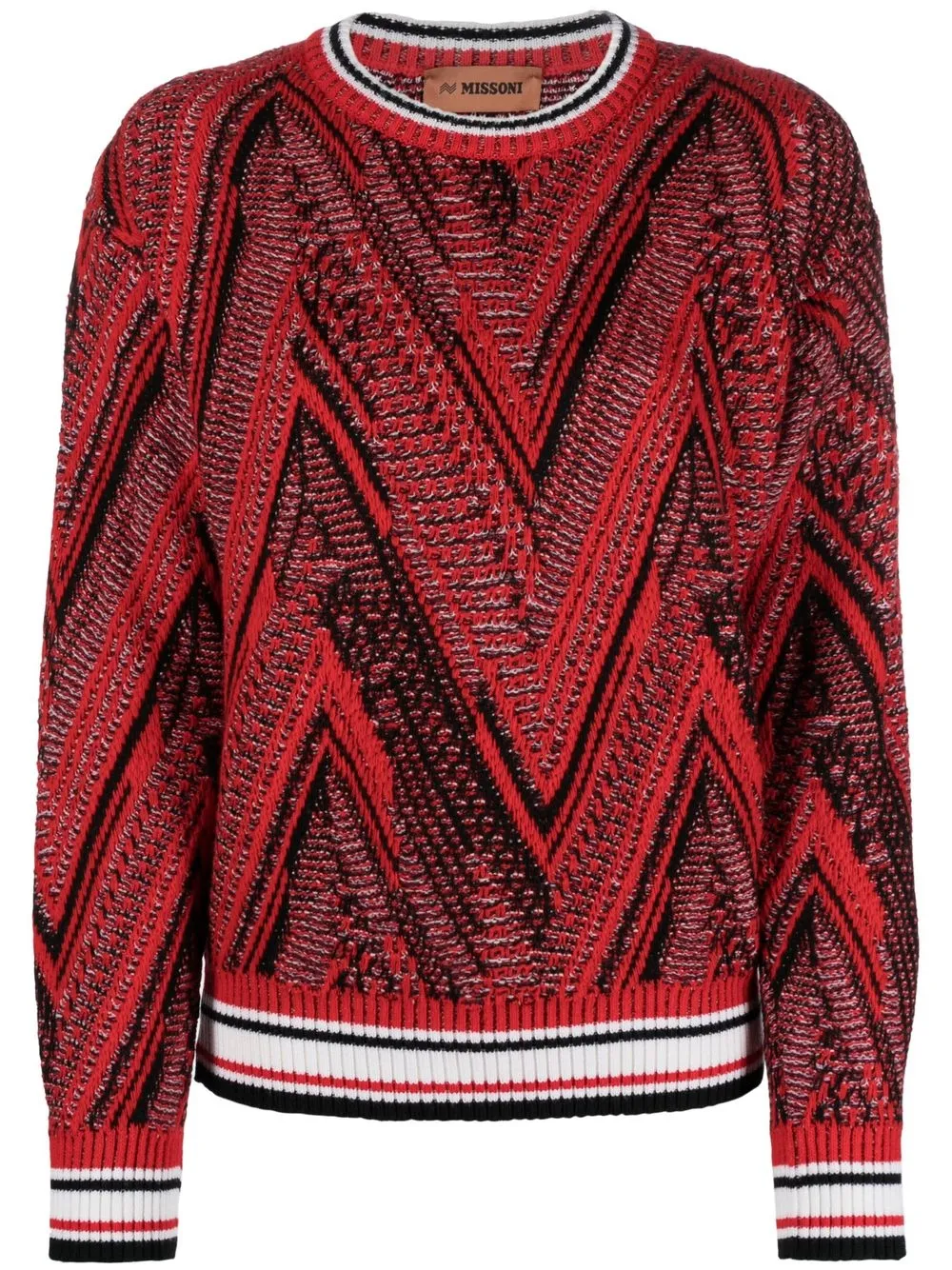 

Missoni zigzag-pattern knitted jumper - Red