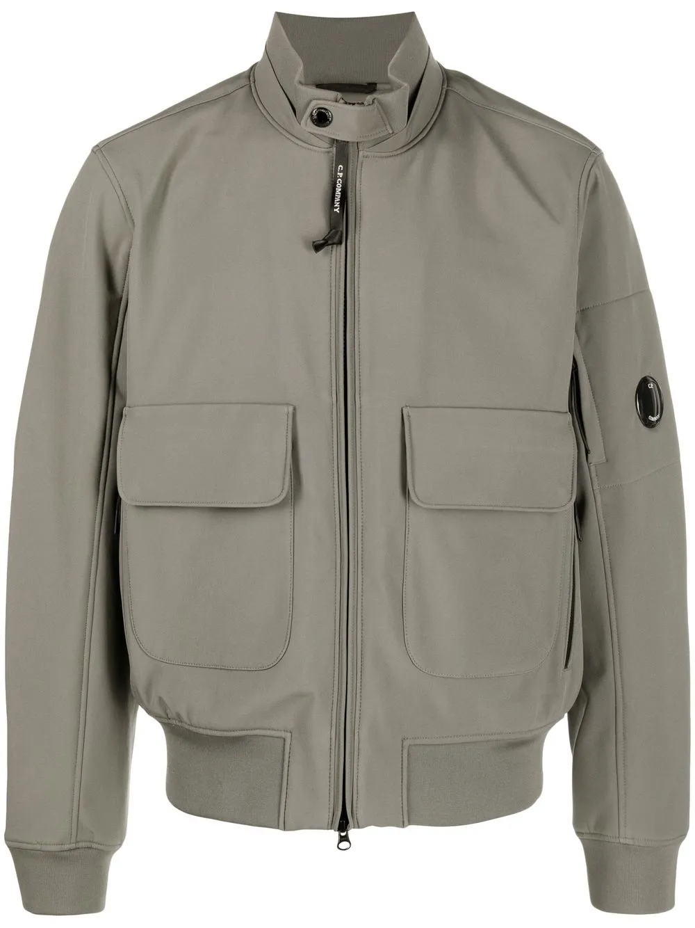 

C.P. Company logo-patch zip-up jacket - Green