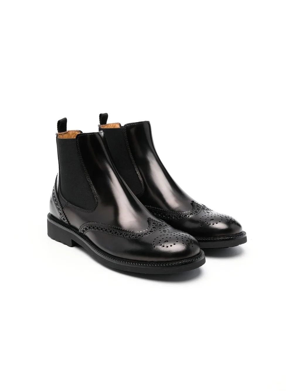 

Gallucci Kids perforated leather ankle boots - Black