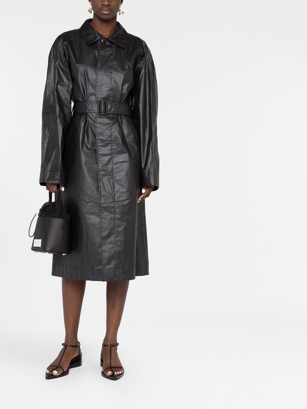 Lemaire Trenchcoat met coating - Zwart