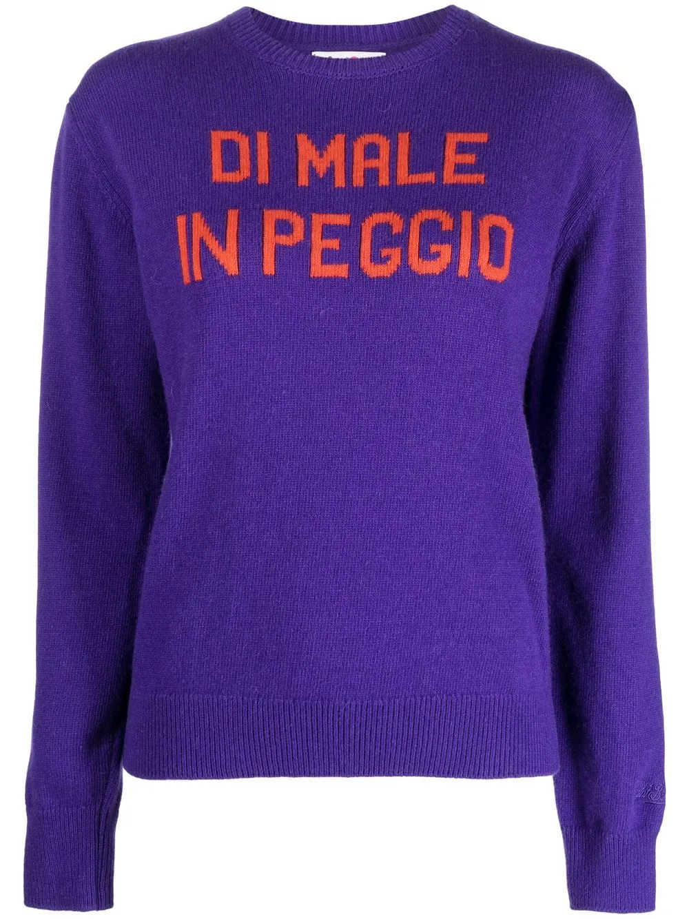 

MC2 Saint Barth embroidered crew-neck knitted jumper - Purple