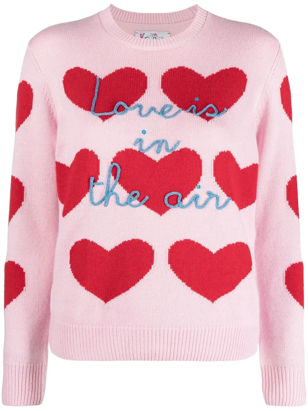 

MC2 Saint Barth slogan-embroidered intarsia-knit jumper - Pink