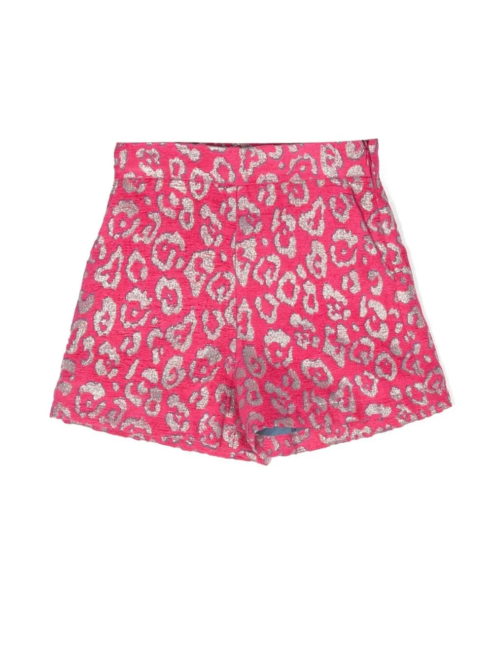 

Simonetta metallic leopard-jacquard shorts - Pink