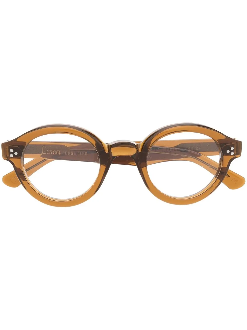 

Lesca round-frame optical glasses - Brown