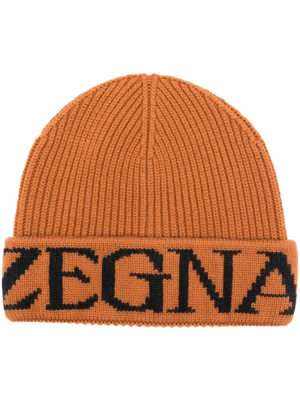 

Zegna intarsia-knit logo beanie - Orange