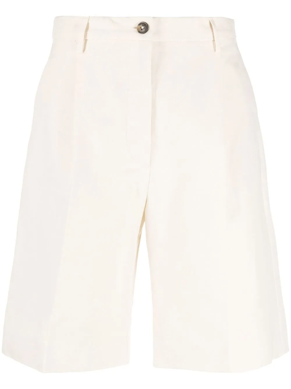 Fay Pleated Straight-leg Shorts In Nude