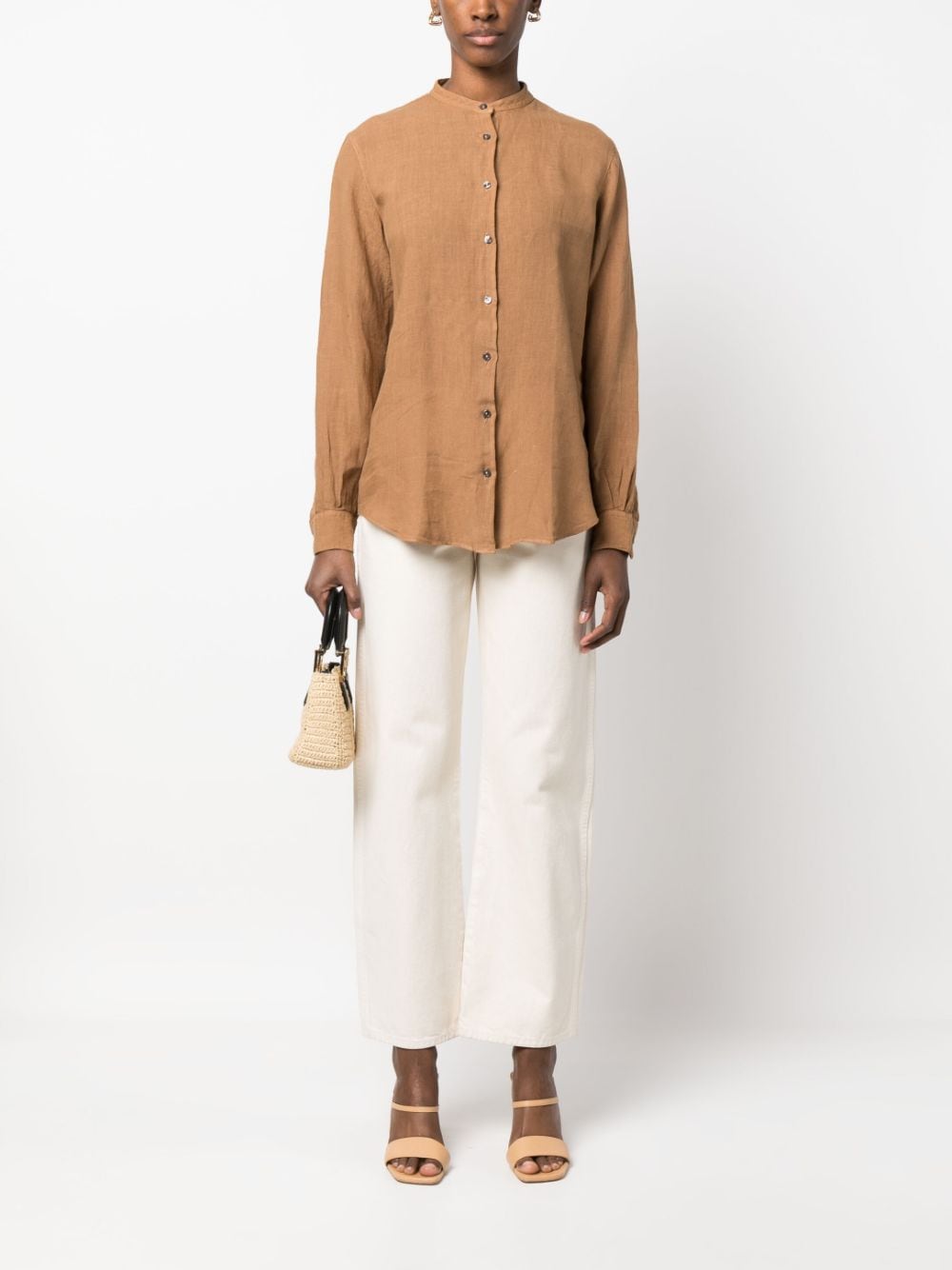 Fay Linnen blouse - Bruin