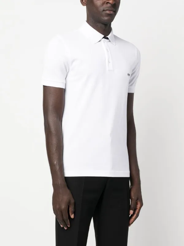 Fay logo-embroidered Polo Shirt | White | FARFETCH