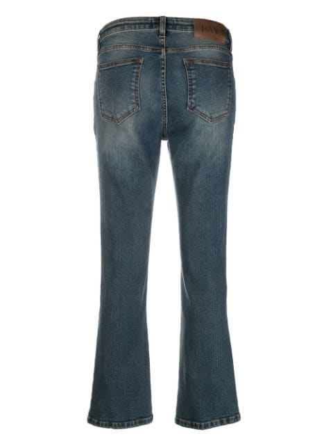 slim-cut denim jeans