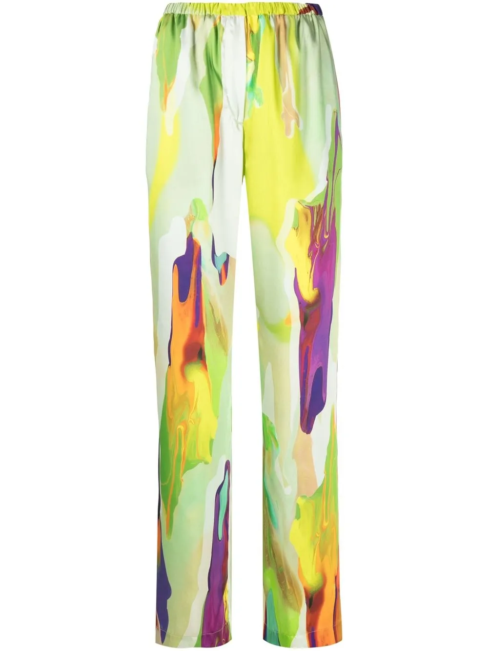 

MSGM abstract-print straight trousers - Green