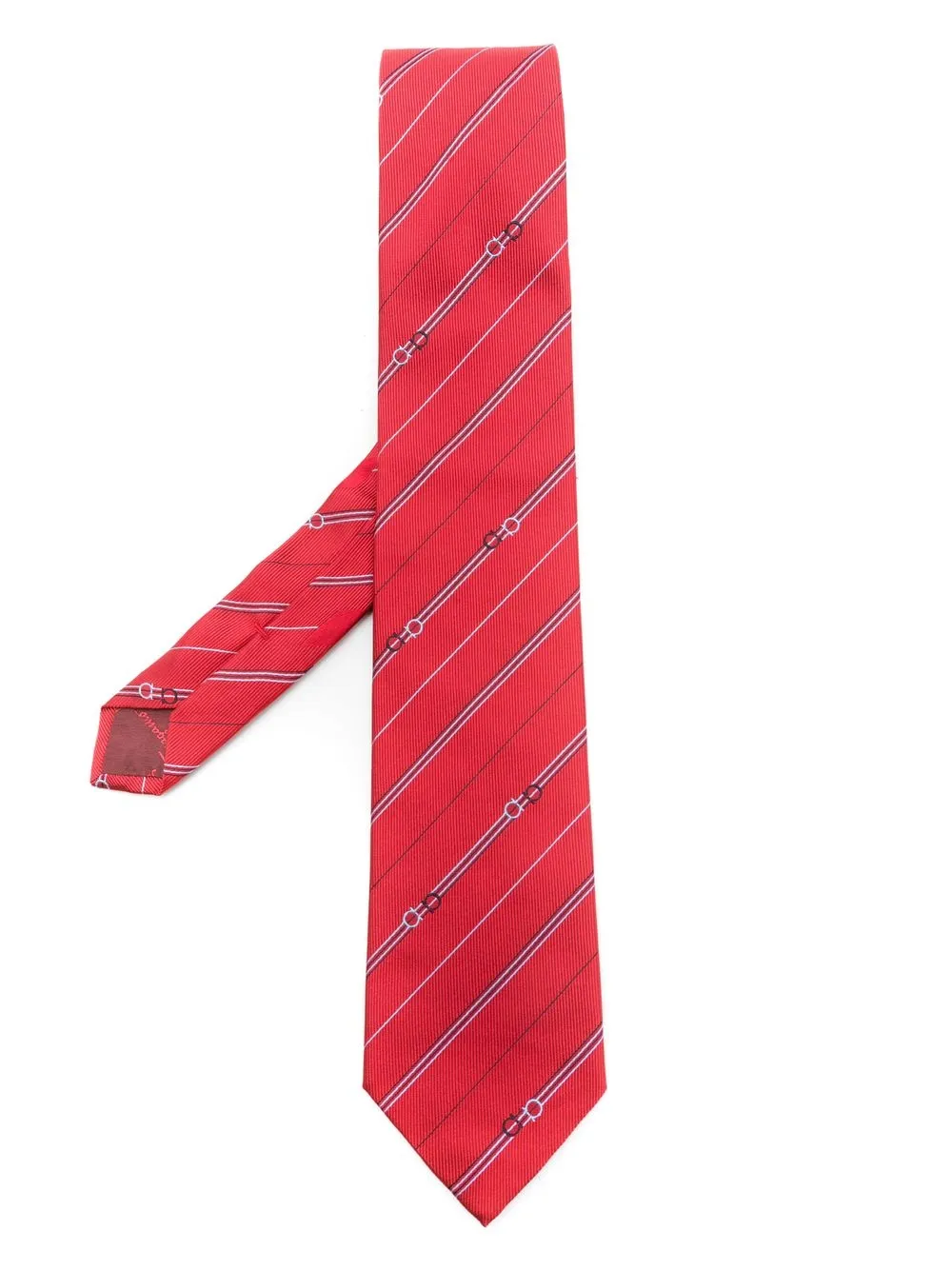 

Ferragamo corbata de seda con motivo Gancini - Rojo