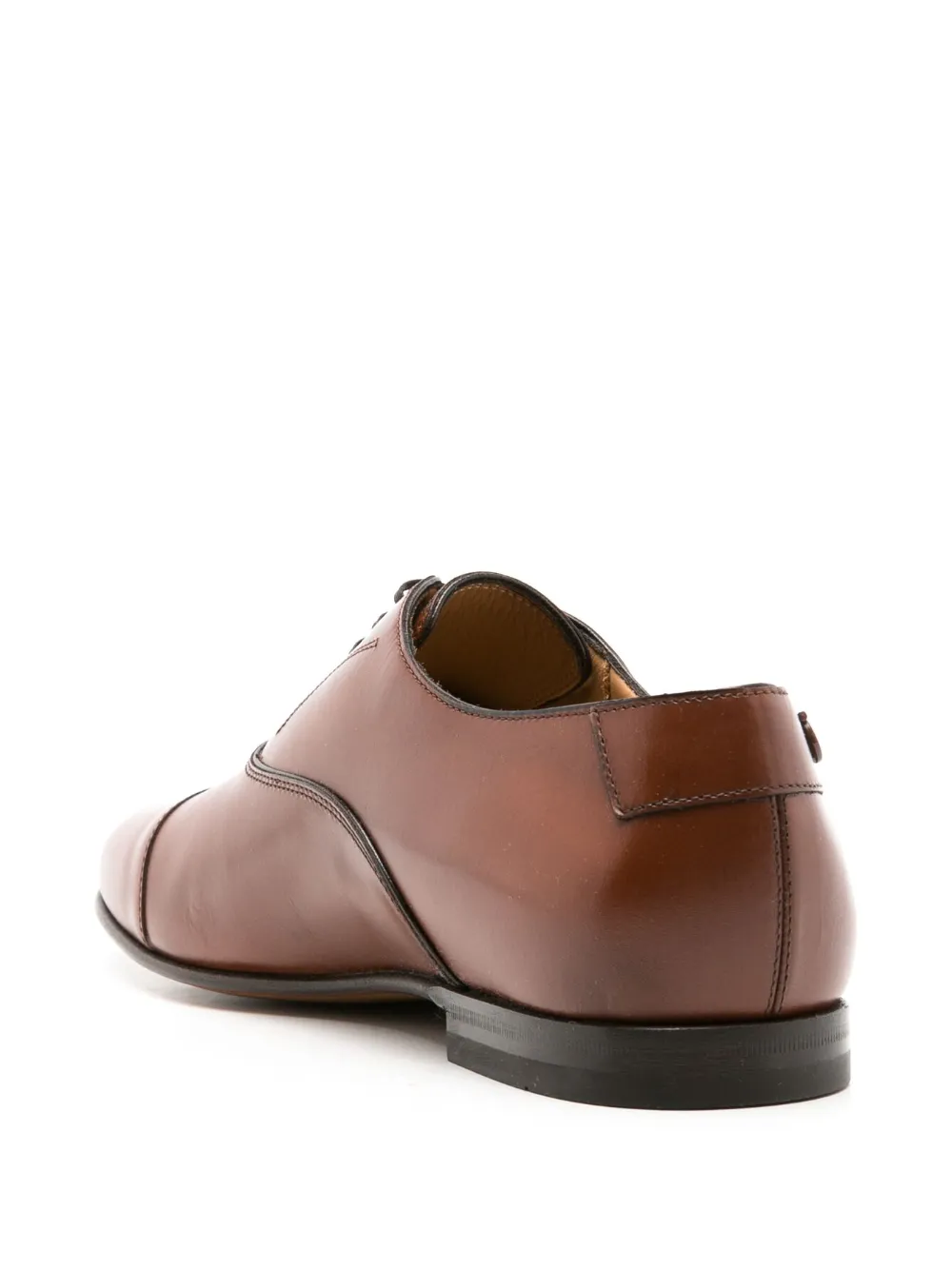 Ferragamo almond-toe leather lace-up shoes Brown