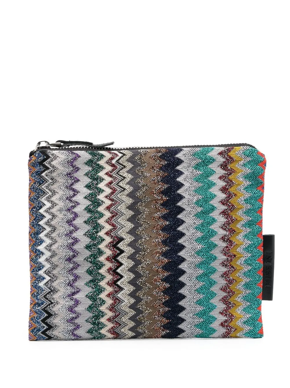 Missoni Zig-zag Woven Make-up Bag In Blue