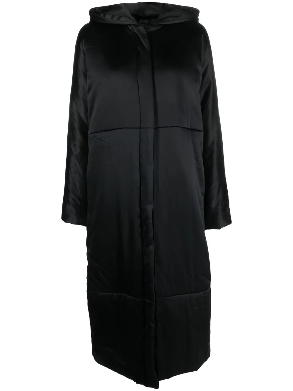 

La Collection hooded concealed-front parka coat - Black