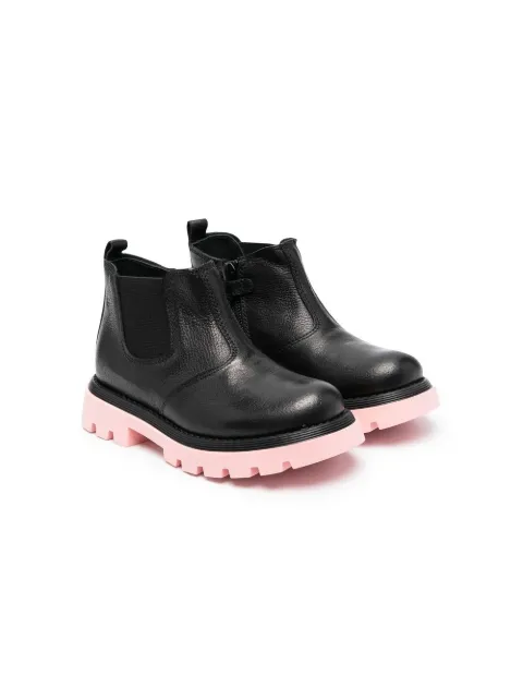 Gallucci Kids Ankle boot de couro com solado contrastante